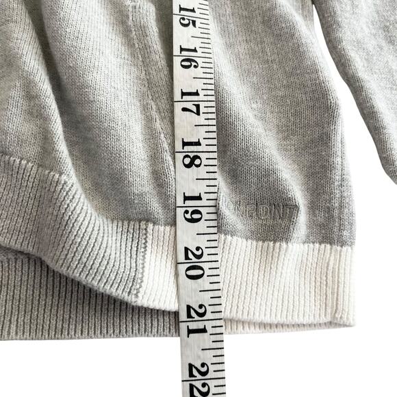 Bonpoint Boys Gray White Colorblock Cotton Cardigan Sweater Size 12 - Picture 6 of 7